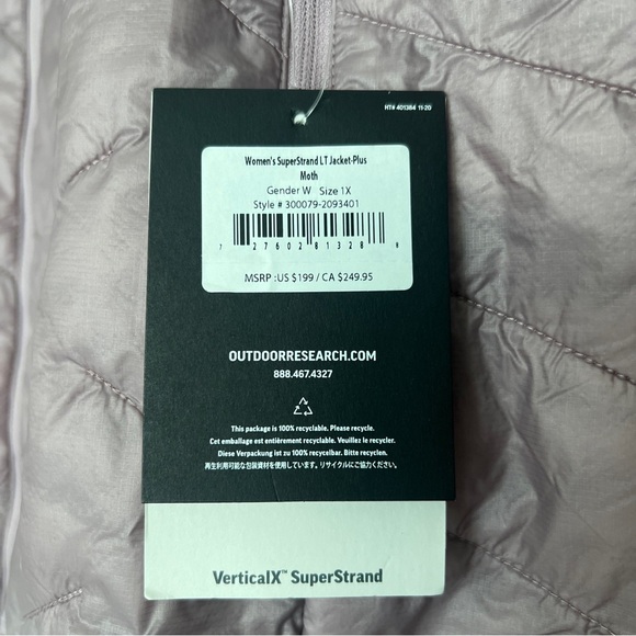 Outdoor Research Women SuperStrand LT Jacket Insulated Packable Lightweight 1X - Picture 8 of 9